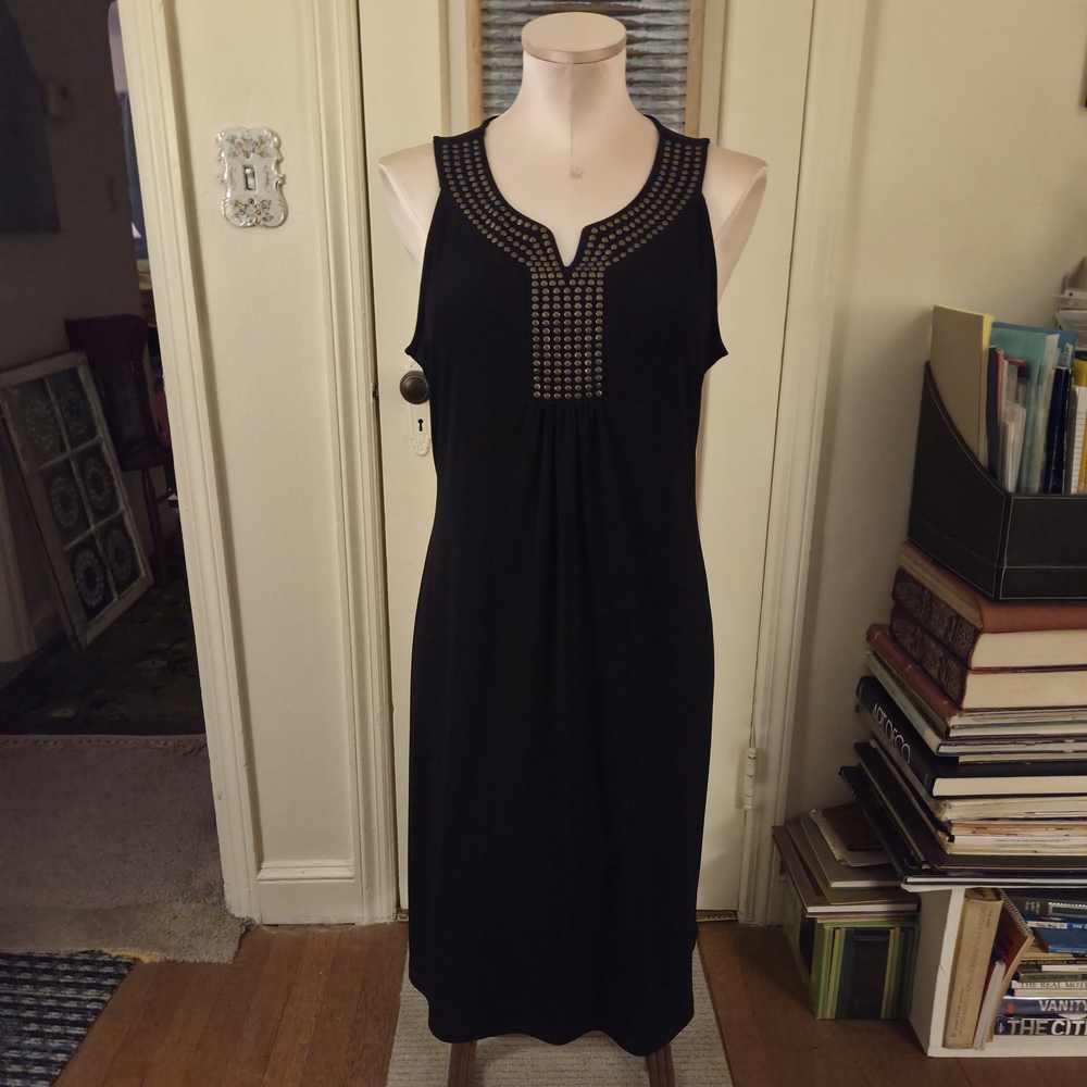 Liz Claiborne Black Sleeveless Midi Dress